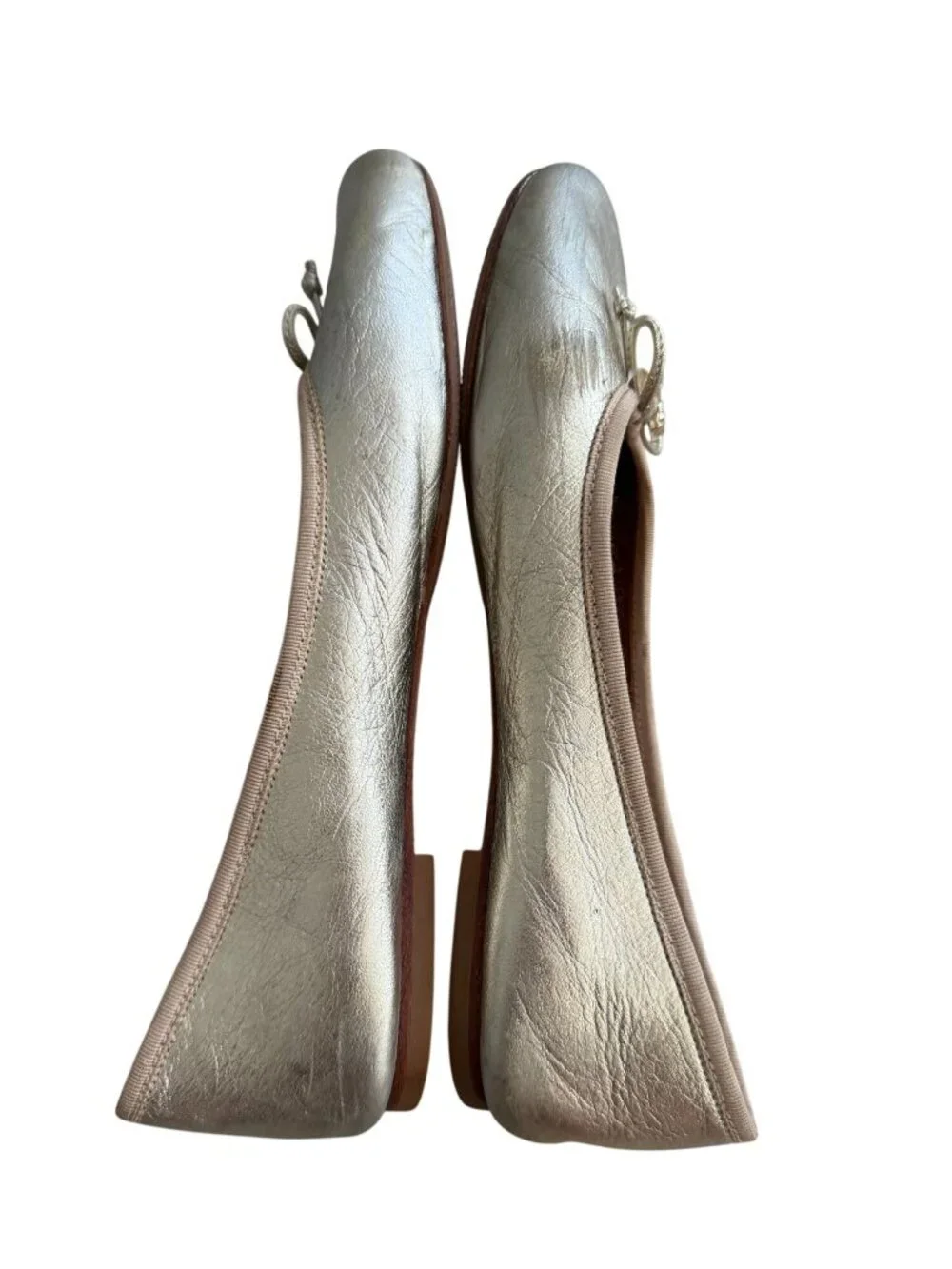 TORY BURCH Gold Leather Ballet Flats Size 8